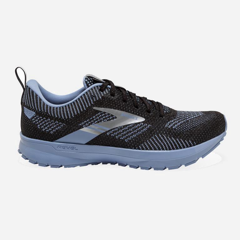 Brooks Revel 5 Australia - Women's Performance Road Running Shoes - Black/Blue/Metallic Silver (1295